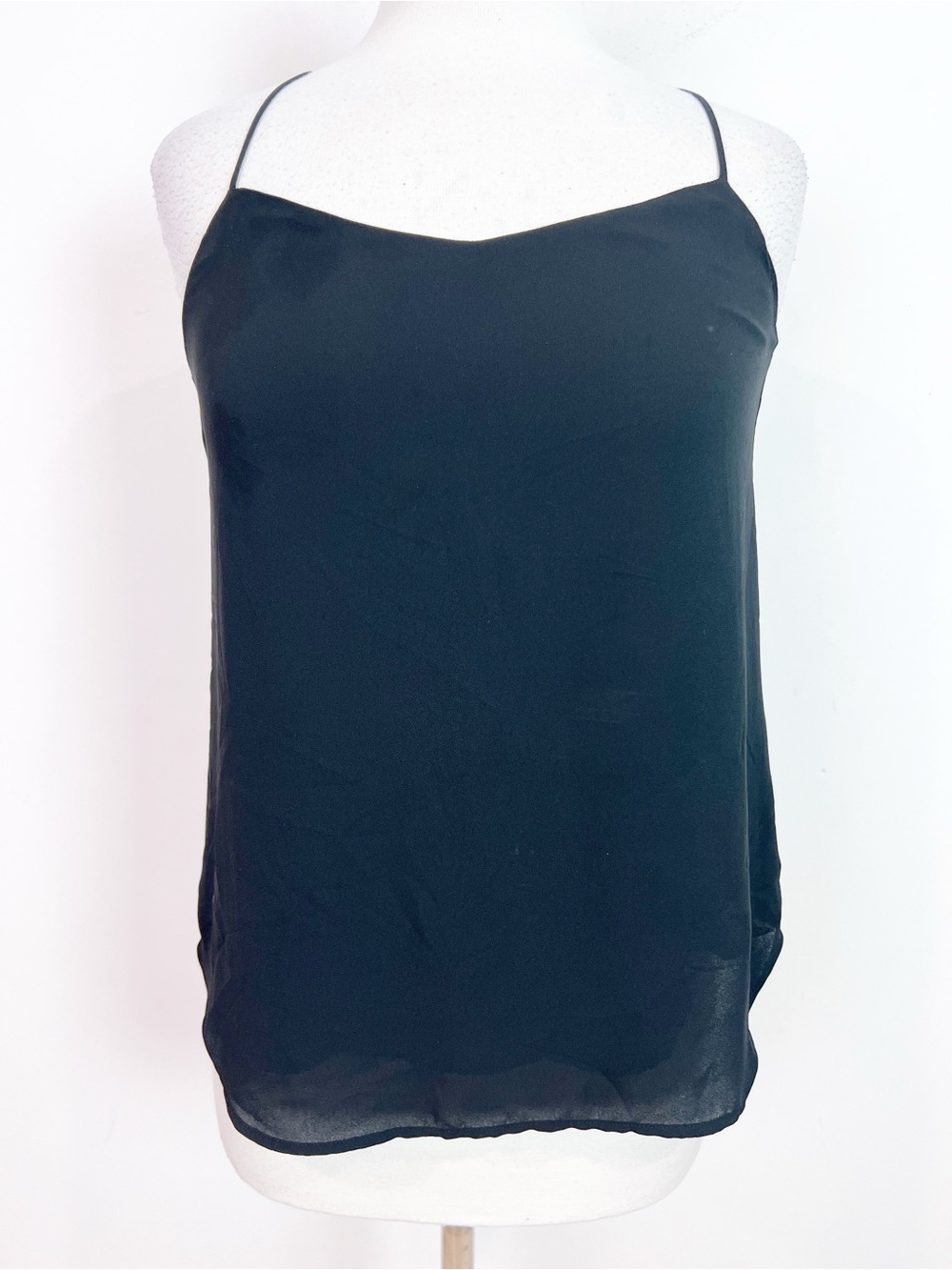 LOFT BLACK RACER BACK SLEEVELESS CAMI TANK TOP WOMENS SZ XS